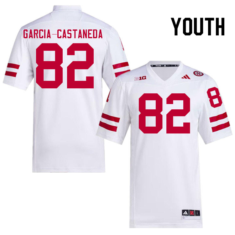 Youth #82 Isaiah Garcia-Castaneda Nebraska Cornhuskers College Football Jerseys Stitched Sale-White